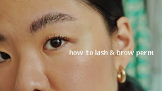 How I Perm My Lashes amp Brows  DIY Lash Lift and Brow Lamination [upl. by Enrobialc434]