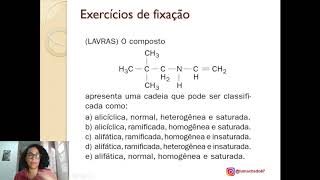 Classificação de cadeia carbônica EXERCÍCIOS [upl. by Orecic576]