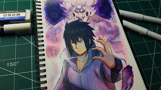 How to draw Sasuke Uchiha with susanoo step by step  Naruto Shippuden [upl. by Henricks]