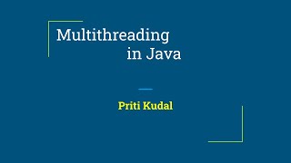 26 Multithreading in Java [upl. by Thirzia]