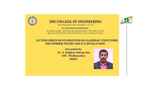 Case Study on Number Theory in Cryptography  Dr A Stephan Antony Raj  SNS Institutions [upl. by Vallery5]