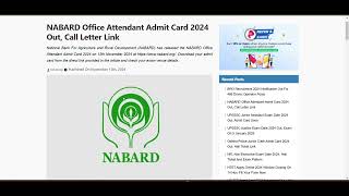 NABARD Office Attendant Admit Card 2024 Released – Download Call Letter Now [upl. by Alithea]