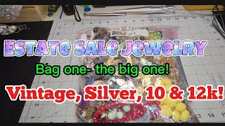 Estate Sale Jewelry bag unboxing Vintage Antique Esemco Avon 10k 12k silver [upl. by Mayor]