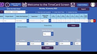 PowerApps Timesheet  Save Hours Breakdown [upl. by Askwith]