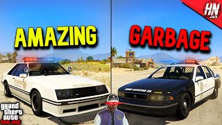 RANKING Every POLICE CAR In GTA Online [upl. by Aeirdna]