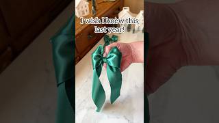 Easy Holiday Double Bow tutorial wrapping GiftIdeas holiday christmas ribbon [upl. by Trina]