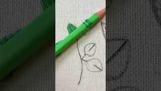 Leaf Embroidery embroidery leafembroidery threadwork leafs embroiderytutorial shorts diy [upl. by Uriiah]