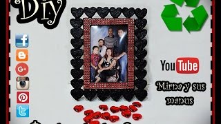 Diy Portaretrato Corazones Mirna y sus manus Diy Hearts Photo Frame [upl. by Oruam]