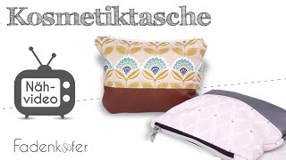 Kosmetiktasche nähen Fadenkäfer für Anfänger Freebook [upl. by Acenom692]