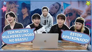 GRUPO COREANO REAGE A SHOWS DE ARTISTAS BRASILEIROS COM WOW [upl. by Kristel552]