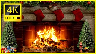 Relaxing Christmas Fireplace Scene 4K 🔥Fireplace Crackling Sounds 10 Hours  Cozy Christmas Ambience [upl. by Archie]