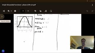 Graph Sinusoidal Functions Phase Shift example 1 [upl. by Darcey]