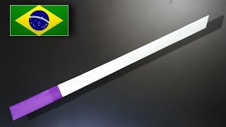 Origami Espada Simples  Katana  Instruções em Português PT BR [upl. by Sabba730]