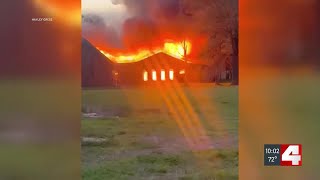 Fire breaks out at Jerseyville church [upl. by Hannala]