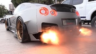 1750HP Nissan GTR FROM HELL Start Revs amp FLAMES [upl. by Allianora]