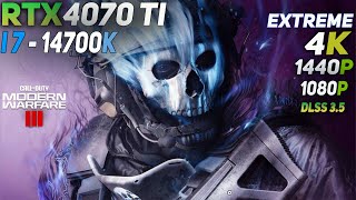 Call of Duty  Warzone 3 FPS Test on RTX 4070 Ti 12G  I7 14700K  Extreme 4k  1440p  1080p [upl. by Llezo]