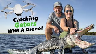 Catching Florida Alligators Using A DRONE 2024 Alligator Hunt [upl. by Chyou]