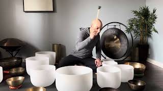 Soundbath for Relaxation and Calm 14 minutes Crystal Singing Bowls Himalayan Singing Bowls Gong [upl. by Araf]