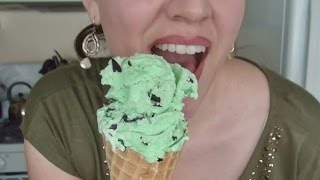 SassEsnacks ASMR Mint N Chip Ice Cream Cone  Eating Sounds [upl. by Waechter]