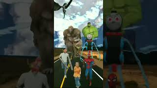 Godzilla walk marvel shorts hulk spiderman sirenhed superhero kids [upl. by Ekle]