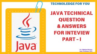 JAVA TECHNICAL QUESTION amp ANSWERS FOR INTERVIEW PART  I [upl. by Enetsirk]