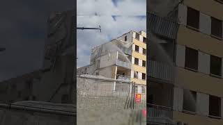 Powerful Wrecking Ball Destroys a House in Just Seconds demolition short [upl. by Ramgad]