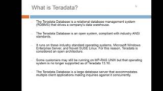 Teradata Session1 [upl. by Jay]