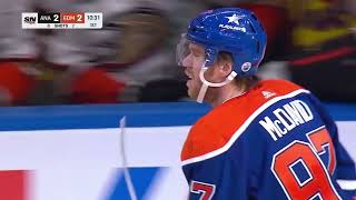 Connor McDavid of the Edmonton Oilers scores 7th goal of 202324 against Anaheim Ducks 26112023 [upl. by Imoyn]