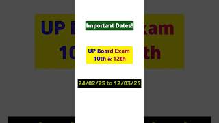 UP Board Exam Date  UP Board High School Exam Date  UP Board Intermediate Exam Date  10th amp 12th [upl. by Giwdul]