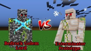 Bedrock Golem Lord vs Exterminator Prototype  Minecraft Mob Battle [upl. by Yenar]