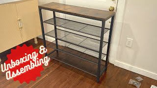 Unboxing amp Assembling VASAGLE Shoe Rack 5Tier Shoe Storage Organizer [upl. by Yojal]