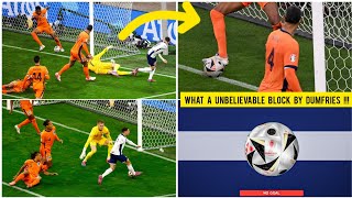 Denzel Dumfries breathtaking goalline block to stop Phil Foden goal England vs Netherlands EURO [upl. by Lladnek374]