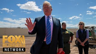 Trump visits the USMexico border wall in Calexico California [upl. by Niltag953]