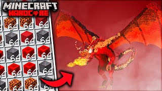 I Build a GIANT FIRE DRAGON in Minecraft Hardcore [upl. by Akirej947]