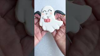 Ghost  Bat 👻🦇 cookiedecorating cookievideo cookiesinspiration sugarcookie halloween ghost [upl. by Shell]