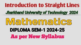 Equations of Straight Lines  Diploma 1st semester Engineering Mathematics  JUT 2024 [upl. by Lubbi491]