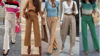 OUTFITS CON PANTALONES DE MODA OTOÑO INVIERNO 2023 2024 [upl. by Nordek]