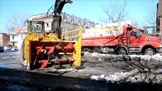 EXCITING SNOW REMOVAL OPERATION IN TRAFFIC [upl. by Enortna]