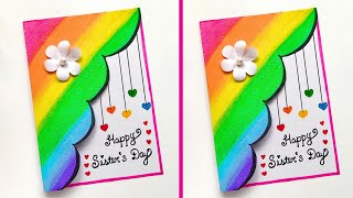 Sisters Day Greeting Card Ideas  Easy amp Cutest Sisters Day Card  Happy Sisters Day Card 2024 [upl. by Johnath336]