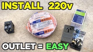 How to Install 220v outlet in Garage the Easy Way  Run from Basement [upl. by Llerroj]