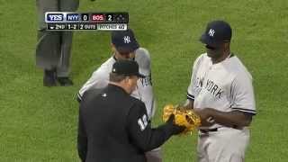 Yankees Pitcher Michael Pineda Caught Cheating With Pine Tar and Ejected [upl. by Eladnek198]