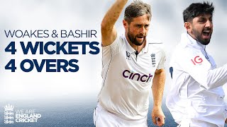 💥 4 Wickets in 4 Overs  Bashir amp Woakes Change The Game at Trent Bridge  England v West Indies [upl. by Narhem904]