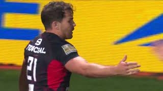 TOP 14  Essai de Antoine DUPONT 2 ST  Stade Toulousain – ASM Clermont [upl. by Garibold892]