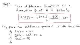 Difference Quotient  Precalculus [upl. by Ruthven]