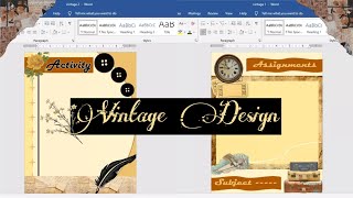 🕰️VINTAGE Design ideas using Microsoft Word for Projects  Ms Word Design  Charlz Arts [upl. by Mohkos]