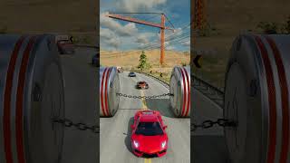 Cars vs Chained Hydraulic Crush  BeamNGDrive [upl. by Crary]