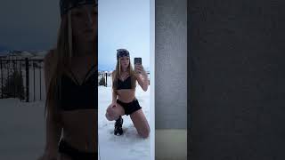 Wearing shorts and bikini top in the snow [upl. by Sherl]