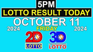 5pm Lotto Result Today October 11 2024 Friday PCSO [upl. by Cerelly]