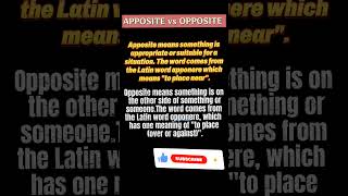 APPOSITE vs OPPOSITE viralvideo youtubeshorts [upl. by Goren]