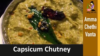 క్యాప్సికం పచ్చడి తయారీ విధానం  Capsicum Chutney In Telugu For Rice By Amma Chethi Vanta Recipes [upl. by Alla]